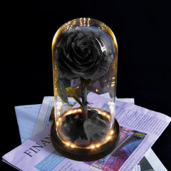 Forever Rose in Glass with LED Lights - Blue