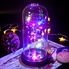 Galaxy Rose with Colorful LED Lights 3 Days Delivery - Purple