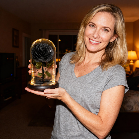 Eternal Rose in Glass Dome A Memory Preserved in a Rose