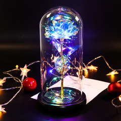 Galaxy Rose Eternal Flower with LED Lights 3 Days Delivery - Blue