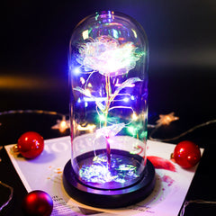 Galaxy Glass Rose with LED Lights Anniversary Gifts 3 Days Delivery - Galaxy