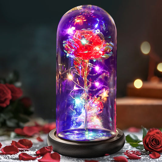 Galaxy Rose with LED Lights Enchanted Rose 3 Days Delivery - Red