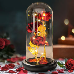 Galaxy Three Rose Ornament with LED Lights 3 Days Delivery - Red