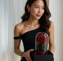 Forever Yours - Forever Rose in Glass Dome with LED Lights