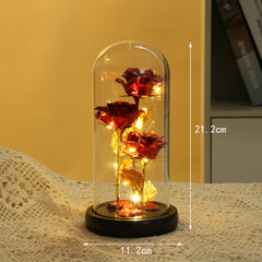 Galaxy Three Rose Ornament with LED Lights 3 Days Delivery - Red