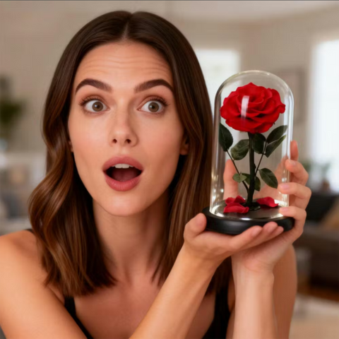 Forever Rose in Glass Dome Forever in Bloom