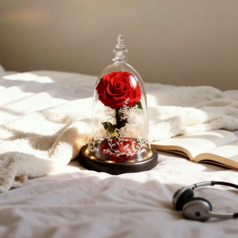 Enchant Her Forever - Beauty and the Beast Forever Rose in Glass Dome