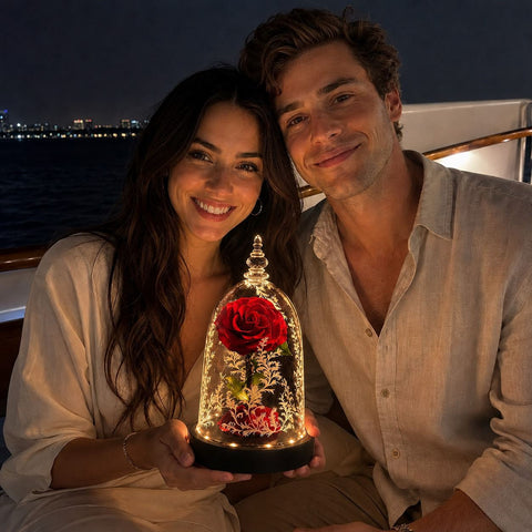 Enchant Her Forever - Beauty and the Beast Forever Rose in Glass Dome
