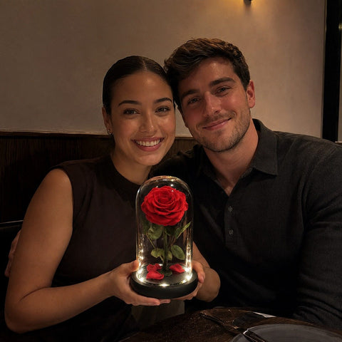Forever Rose in Glass Dome Forever in Bloom