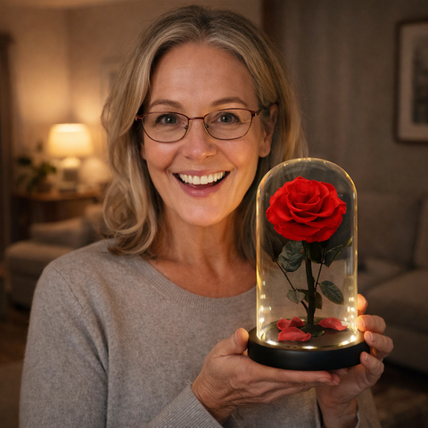 Forever Yours - Forever Rose in Glass Dome with LED Lights