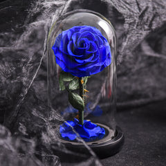 Forever Rose Everlasting Rose in Glass Dome 3 Days Delivery - Blue